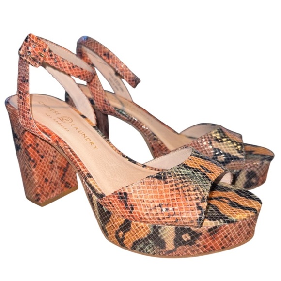 Chinese Laundry Multicolor Snakeskin Platform Heels 8.5 NeW leather y2k - Picture 1 of 8